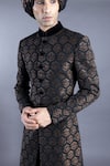 Shop_Abhishek Gupta_Black Cotton Silk Pintuck Sherwani And Kurta Set _Online_at_Aza_Fashions