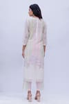 Shop_Shivani Bhargava_White Round Handwoven Chanderi Kurta Set _at_Aza_Fashions