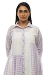 Shop Khat White , Handloom Collared, Checkered Pattern Handwoven Shirt Dress Online at Aza Fashions Shop_Khat_White , Handloom Collared, Checkered Pattern Handwoven Shirt Dress _Online_at_Aza_Fashions