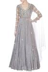 Buy_Bhumika Sharma_Grey Embroidered Anarkali With Dupatta_at_Aza_Fashions