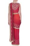 Shop_Rajat & Shraddha_Ombre Sequin And Cutdana Embroidered Pre-draped Saree With Blouse_at_Aza_Fashions