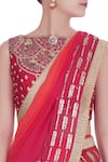 Rajat & Shraddha_Ombre Sequin And Cutdana Embroidered Pre-draped Saree With Blouse_Online_at_Aza_Fashions
