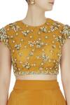 Bhumika Sharma_Yellow Crepe Silk Embellished Lehenga Set_at_Aza_Fashions