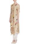 Buy_Sahil Kochhar_Sand Beige Floral Embroidered Kurta_Online_at_Aza_Fashions