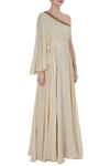 Bhumika Sharma_Off White Ivory Off-shoulder Gown With Sequin Embroidery_Online_at_Aza_Fashions