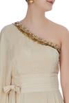 Bhumika Sharma_Off White Ivory Off-shoulder Gown With Sequin Embroidery_at_Aza_Fashions