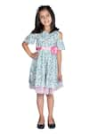 Buy_Ribbon Candy_Grey Cotton Cold Shoulder Printed Dress _Online_at_Aza_Fashions