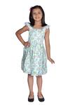 Buy_Ribbon Candy_Green Cotton Floral Print Dress _Online_at_Aza_Fashions