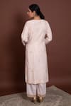 Shop_Ruh Clothing_White Cotton Silk Mulmul V Neck Chikankari Kurta Set _at_Aza_Fashions