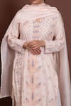 Ruh Clothing_White Cotton Silk Mulmul V Neck Chikankari Kurta Set _Online_at_Aza_Fashions