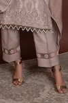 Buy_Ruh Clothing_Brown Chanderi Round Chikankari Kurta Set _Online_at_Aza_Fashions