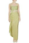 Arpita Mehta_Green Natural Crepe Silk Embellished Jacket And Draped Skirt Set_Online_at_Aza_Fashions