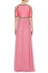 Shop_Kresha Lulla_Pink Embellished Cold-shoulder Gown_at_Aza_Fashions