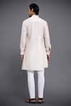 Shop_Raghavendra Rathore Jodhpur_Off White Silk Thread Embroidered Kurta _at_Aza_Fashions