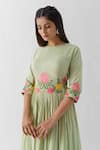 Buy_Suruchi Parakh_Green Cotton Silk, Lining Shantoon Thread Round Embroidered Anarkali _Online_at_Aza_Fashions