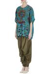 Buy_Divya Sheth_Blue Hand Painted Kalamkari Tunic_Online_at_Aza_Fashions