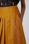 Shop_The Summer House_Yellow Certified Organic Cotton Twill Kian Pleated Midi Skirt_Online_at_Aza_Fashions