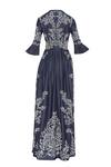 Buy_Geisha Designs_Blue Pleated Maxi Dress With Applique Work_Online_at_Aza_Fashions