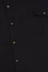 Qbik_Black Side Button Placket Kurta Set_at_Aza_Fashions