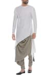 Buy_Antar Agni_Grey Draped Layered Pants_at_Aza_Fashions