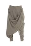 Shop_Antar Agni_Grey Draped Layered Pants_at_Aza_Fashions