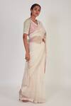 Buy_Onaya_Off White Organza Embroidered Saree With Blouse_Online_at_Aza_Fashions