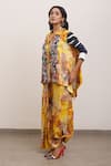 Buy_AK-OK_Yellow Silk Abstract Print Shirt_Online_at_Aza_Fashions