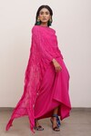 AK-OK_Pink Silk Embellished Sequin Straight Neck Tonal Top And Skirt Set _Online_at_Aza_Fashions