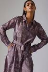 Buy_Klad_Pink Satin Printed Floral Shirt Collar Button-down Maxi Dress_Online_at_Aza_Fashions