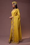 Rishi and Soujit_Yellow Floral Border Embroidered Saree With Blouse_Online_at_Aza_Fashions