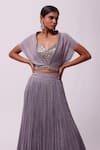 Shop_Onaya_Purple Plunge V Neck Jacket And Lehenga Set _Online_at_Aza_Fashions