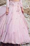 Shop_Dolly J_Pink Organza Chikankari, Silk Chiffon Scoop Neck Rubika Bridal Lehenga Set_Online_at_Aza_Fashions