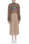 Shop_Huemn_Brown Silk Embroidered High Neck Midi Dress  _Online_at_Aza_Fashions