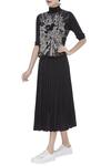 Buy_Huemn_Black Embroidery High Neck Midi Dress  _at_Aza_Fashions