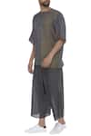 Buy_Urvashi Kaur_Grey Panel Cotton T Shirt_at_Aza_Fashions