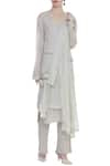 Buy_Urvashi Kaur_Grey Asymmetric Long Jacket  _at_Aza_Fashions