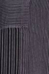 Urvashi Kaur_Gray Linen Collared Block Print Striped Sheer Shirt _at_Aza_Fashions