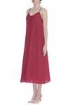 Urvashi Kaur_Pink V Neck Organic Cotton Slip Dress  _Online_at_Aza_Fashions