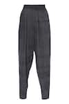 Shop_Urvashi Kaur_Black Cotton Striped Organic Pants _at_Aza_Fashions