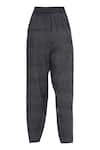 Urvashi Kaur_Black Cotton Striped Organic Pants _Online_at_Aza_Fashions