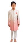 Buy Little Stars Pink Shaded Sherwani With Churidar at Aza Fashions Buy_Little Stars_Pink Shaded Sherwani With Churidar _at_Aza_Fashions