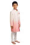 Shop Little Stars Pink Shaded Sherwani With Churidar at Aza Fashions Shop_Little Stars_Pink Shaded Sherwani With Churidar _at_Aza_Fashions