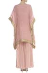 Shop_Kisneel By Pam_Pink Zari Embroidered Kaftan Style Kurta Set_at_Aza_Fashions