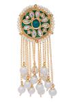 Just Jewellery_Gold Plated Artificial Stones Dangling Earrings With Circular Head _Online_at_Aza_Fashions