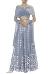 Buy_Reeti Arneja_Blue Embroidered Top Pant Set_at_Aza_Fashions