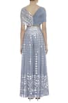 Shop_Reeti Arneja_Blue Embroidered Top Pant Set_at_Aza_Fashions