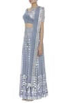 Reeti Arneja_Blue Embroidered Top Pant Set_Online_at_Aza_Fashions