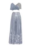 Buy_Reeti Arneja_Blue Embroidered Top Pant Set_Online_at_Aza_Fashions