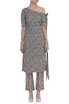 Shop_Surendri_Blue Floral Printed Kurta Set _Online_at_Aza_Fashions