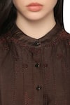 Shop_Integument_Brown Chanderi Shirt Dress_Online_at_Aza_Fashions